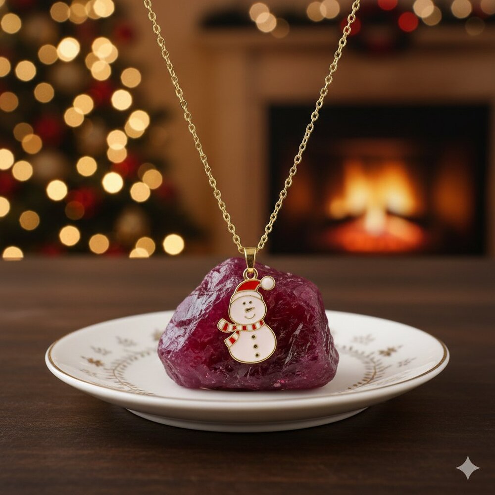Christmas Snowman Necklace